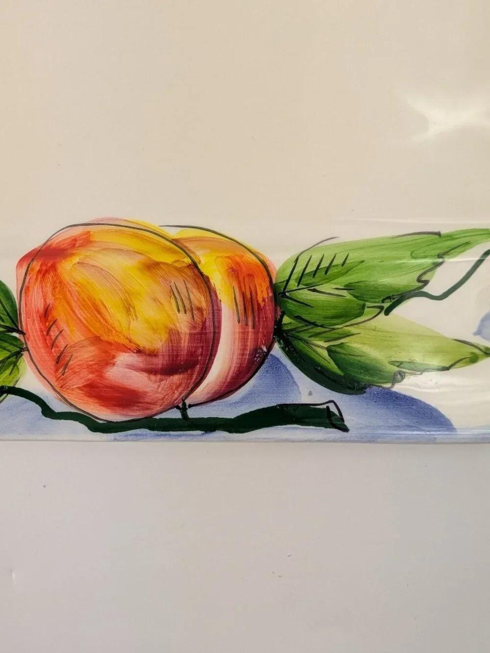 Crate & Barrel Hand Painted Fruit Platter Made in Italy Ancora 12